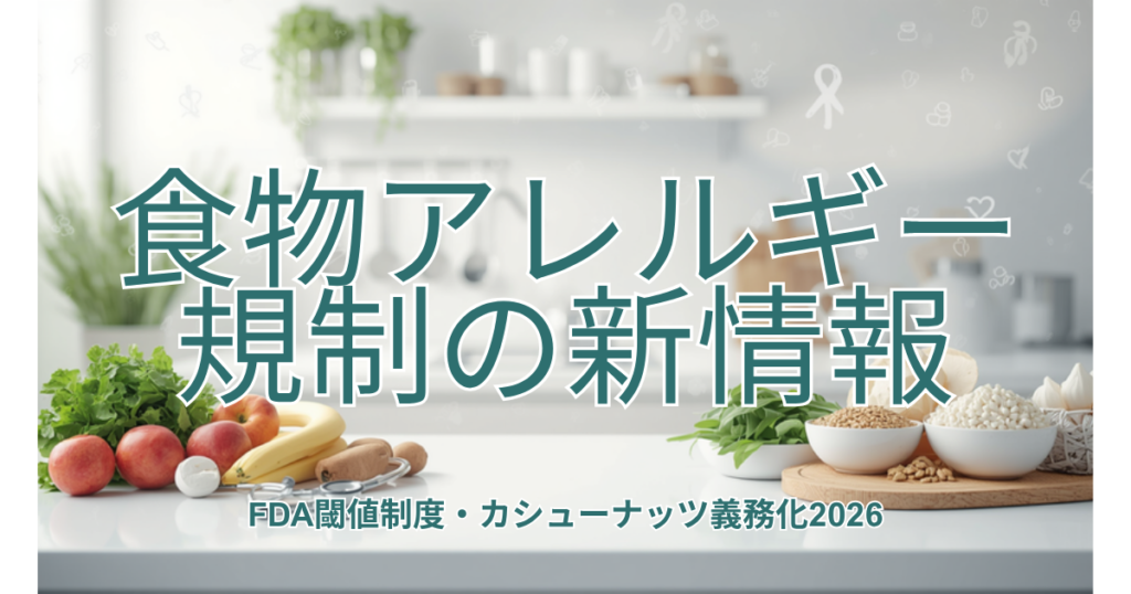 食物アレルギー規制の新情報｜FDA閾値制度・カシューナッツ義務化2026